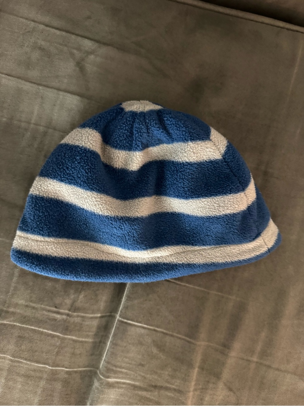 Hanna Andersson Blue and White Striped Fleece Hat